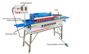 DW102 Portable Automatic Woodworking Edge Bander Micro Wood Edge Banding <b>Machine</b> Easy Operate Gluing Cleaning PVC - Product Image 3
