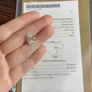 GIA IGI Certified 5 Carat Lab Synthetic Cultivated Diamond CVD HPHT 5Ct Oval Pear H VVS1 VVS2 Lab Made Grown Diamond 5carat