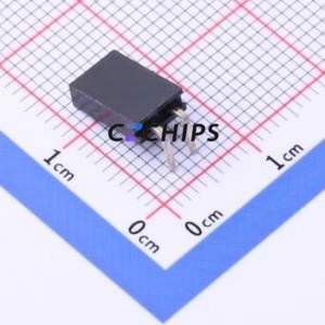 DW254W-11-02-85 Pin Socket Bent Lead Through Hole,P=2.54mm Connector 1x2P 2.54mm Square Hole Right Angle Insert - Product Image 2