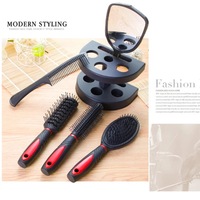 5er-Pack Kamm bürstenset mit Spiegel Haar bürsten halter Profession eller Massage kamm Kosmetisches Haarstyling-Werkzeugset