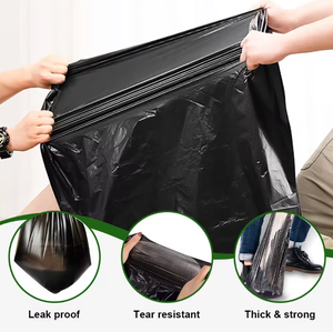 Sản xuất túi rác nhựa chịu lực cao cấp, 100% sinh học phân hủy, 60L, màu đen, chất liệu <span class=keywords><strong>LDPE</strong></span>/HDPE, dùng cho thùng rác công nghiệp. - Product Image 5