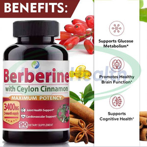 Cápsulas de Extracto Herbal Ausreson 1000MG 500MG Berberina Hcl, Suplementos de Berberina con Canela de Ceilán - Product Image 2