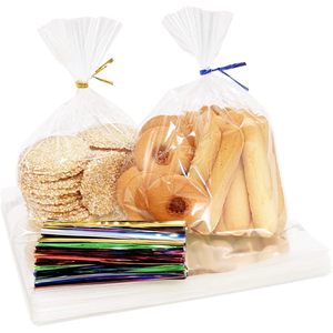 Bolsas de celofán transparentes de 6x9 pulgadas con cierres de alambre para regalos de cumpleaños y bodas, bolsa de plástico OPP de 1.4 milésimas de grosor, 100 unidades - Product Image 1