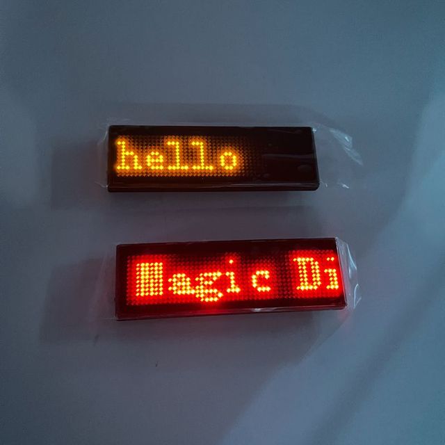 Rechargeable Small LED Display Screen Scrolling Message LED Name Tag APP Control Programmable Electronic LED Name Badge