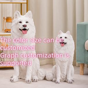 OEM Vente en gros Nouveau-né personnalisé Enfants Modèle solide de grand <span class=keywords><strong>chien</strong></span> Simulation Samoyède Pet Résine Modèle Sculpture Artisanat <span class=keywords><strong>pour</strong></span> la maison - Product Image 6