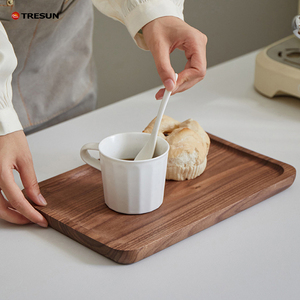 Plateaux de service rectangulaires et ovales en <span class=keywords><strong>bois</strong></span> d'acacia et de noyer naturels faits à la main en gros - Product Image 3