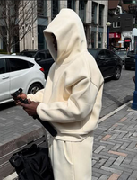 Ensemble de survêtement en molleton épais personnalisé pour homme, sweat à capuche zippé oversize et pantalon de survêtement ample, style streetwear, deux pièces