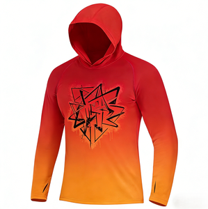 Camiseta con Capucha de Secado Rápido con Protección UV y Diseño Geométrico, Ropa Casual para Exteriores con Protección Solar para Unisex - Product Image 2