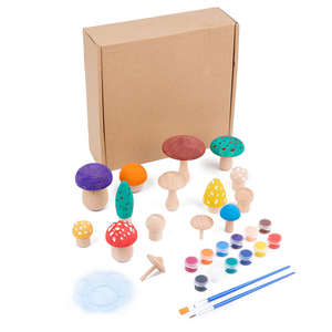 2026 Mainan Kayu Simulasi Menggambar Jamur Permainan Edukasi Seni Kerajinan & Melukis DIY untuk Anak-Anak - Product Image 1