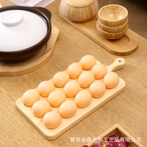 Wooden Egg <b>Storage</b> <b>Tray</b> 35x16x1.5cm Solid Wood Frame Kitchen Desktop Use - Product Image 4