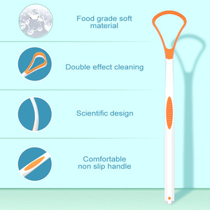 Raspador de lengua de doble cara para el cuidado bucal, limpiador para eliminar el mal aliento con material suave de calidad alimentaria y mango cómodo - Product Image 1