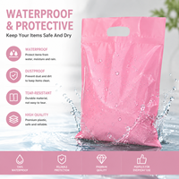 Sac de courses en plastique rose imprimé sur mesure avec poignée découpée pour l'emballage de vêtements, cosmétiques, livres et cadeaux en détail