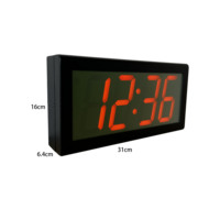 Affichage de l'heure LED ambrée pour l'école, réseau WiFi synchronisé, réinitialisation automatique de la DST, boîtier en métal noir