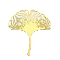 Conception populaire personnalisée chinoise découpée au Laser plaqué or mini fleur métal signet gravure religieux ginkgo feuille signets pour cadeau