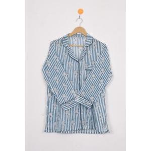 Conjunto de Pijama de Algodón con Diseño Floral Simple y Bonito, Estampado a Mano, Ropa de Dormir Ligera para Mujer, Conjunto de Verano para Estar en Casa - Product Image 3