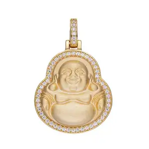 Iced Out Custom Buddha Pendant Necklace Men's Women's Diamond Gold Plated Cz Fashion Jewelry Pendants & Charms Hip Hop