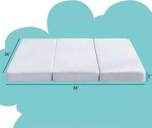 Colchoneta para siesta para niños pequeños, colchón <span class=keywords><strong>Tri</strong></span> plegable con funda lavable, 24 pulgadas x 57 pulgadas x 3 pulgadas - Product Image 3