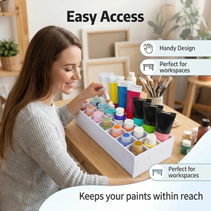 <b>Storage</b> <b>Box</b> With Compartments Rectangle Open Top For Paint Art Craft Organizing <b>Drawer</b> Bin 20 Compartment Design - Product Image 2