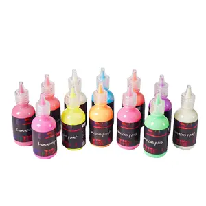 12 Colours Glow-in-the-Dark Paint 30-ml Bottles A Set High Quality