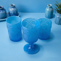 Verre à pied vintage gaufré coloré, idéal pour le vin, les cocktails et les jus – Meilleure vente
