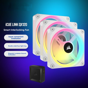 Ventilateur de boîtier Icue <span class=keywords><strong>Link</strong></span> Qx120 Rgb 12cm, quatre anneaux lumineux Rgb, connexion intelligente avec contrôleur, blanc, lot de 3 - Product Image 1