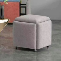 Tabouret de rangement multifonctionnel pliable et extensible 5-en-1 en forme de cube magique, idéal pour chambre, salon, table basse ou tabouret de salle à manger de style industriel