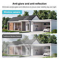 Caméra de sécurité intelligente WiFi 2K HD sans perçage pour fenêtre, moniteur de sécurité domestique sans fil pour intérieur