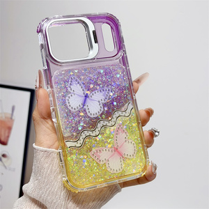 <span class=keywords><strong>Cover</strong></span> per <span class=keywords><strong>iPhone</strong></span> 17 in resina epossidica con glitter, effetto sfumato <span class=keywords><strong>arcobaleno</strong></span>, strato glitterato, angoli rinforzati, supporto elettroplaccato e protezione lente, custodia femminile - Product Image 6