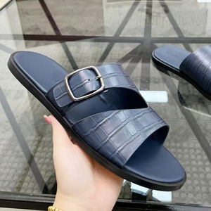 Nuevas zapatillas de <span class=keywords><strong>hombre</strong></span> de cuero genuino de estilo veraniego, <span class=keywords><strong>chanclas</strong></span> sin cordones, fondo plano, cómodas, surf en la playa - Product Image 3