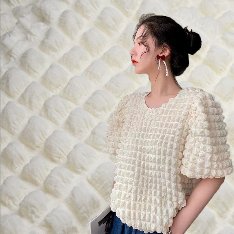 Ткань из пузырчатого крепа, хорошо тянущаяся полиэфирная эластичная большая ткань из пузырчатого крепа для женской одежды, ткань из пузырчатого шифона