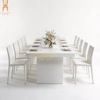 Table de banquet rectangulaire en PVC et acrylique haute brillance, table moderne pour événements de mariage, réceptions d'hôtel et fêtes