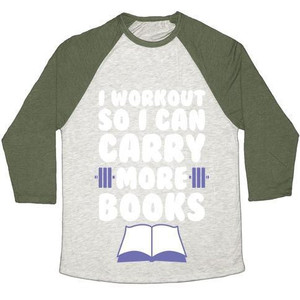 Entreno para poder llevar más libros Camiseta de béisbol unisex Tri-Blend - Product Image 2