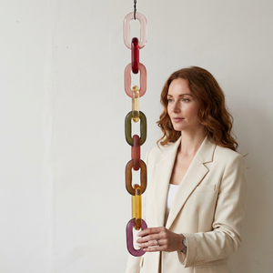 Resin Wall Link Chain Sculpture Irregular Shape Colorful Fashion <b>Art</b> Piece Modern Home Decoration Handmade Customizable High - Product Image 1