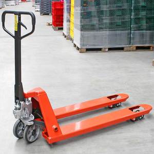 Transpalette à fourche capacité de charge 2500 Kg Orange RAL 3020 Lxlxh 1554x540x1200mm timon fourche noire longueur 1150 mm chariots élévateurs - Product Image 5