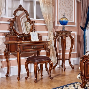 2020 nueva llegada real de lujo de madera antiguo aparadores soporte <span class=keywords><strong>vestidor</strong></span> dormitorio mesa de maquillaje muebles de tocador - Product Image 6