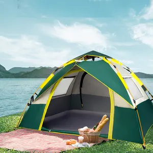 Green Easy Folding Wasserdicht 4 Personen Camper Dome Outdoor Camping Zelt zum Wandern
