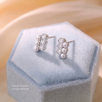 Boucles d'oreilles clous géométriques en argent sterling S925 avec zircon et perles en mousse, accessoires quotidiens pour le trajet YB-XY-1119