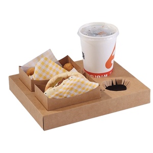 Kraft al aire libre para llevar Picnic <span class=keywords><strong>taza</strong></span> <span class=keywords><strong>de</strong></span> café Hamburgo caja <span class=keywords><strong>de</strong></span> embalaje <span class=keywords><strong>de</strong></span> alimentos - Product Image 1