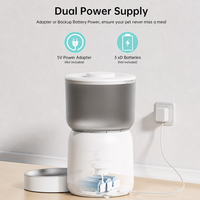 Distributeur automatique de nourriture pour animaux de compagnie 3L avec écran LCD, commande par bouton, alimentation programmée et contrôle des portions pour petits chats et chiens