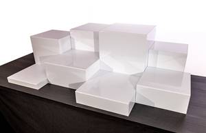 Espositore <span class=keywords><strong>per</strong></span> Buffet in Acrilico Personalizzato, Alzate Bianche in Acrilico <span class=keywords><strong>per</strong></span> Catering e Presentazione Cibo - Product Image 4