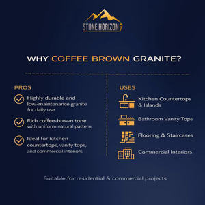 Dalles de granit brun café 2 cm polies |   Granit brun foncé indien pour sols et comptoirs |   Qualité d'exportation - Product Image 6