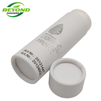 Emballage écologique en tube de papier rond en carton kraft blanc biodégradable personnalisé pour bouteilles d'eau de 500 ml