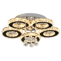 Vente chaude Moderne Simple Élégant LED Plafonnier Cristal Couloir Lampe avec Base En Acier Inoxydable pour Salon ou Chambre