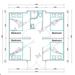 Nouvelle maison préfabriquée modulaire en conteneur à faible coût, moderne, 4 chambres, <span class=keywords><strong>avec</strong></span> toilettes et douche, à louer - Product Image 3