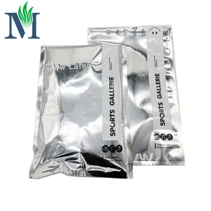 9 1/2" X 6" Custom Self Seal Adhesive Strip Shipping Poly Bag For Delivery Metallic Silver Glamour Mailer