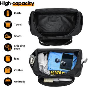 Bolsa de Gimnasio Uarition de 50L, Negra, Resistente, Bolsa Deportiva Grande para Viajes, Entrenamiento, Fitness y Deportes - Product Image 3
