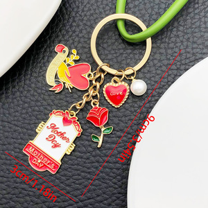 ขายส่งพวงกุญแจธีมดอกไม้วันแม่ 25 แบบใหม่ ทำจากโลหะผสมสังกะสีเคลือบน้ำมัน ของขวัญสำหรับคุณแม่จากลูกสาวลูกชาย - Product Image 6