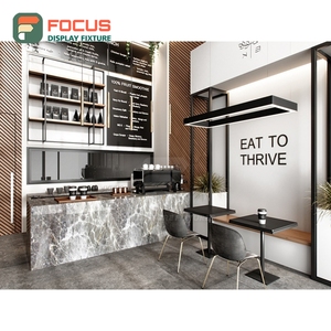 Creative Coffee Merchandise Display Rack Wood Grain Finish Coffee Syrup Display Coffee Shop Display Rack - Product Image 4