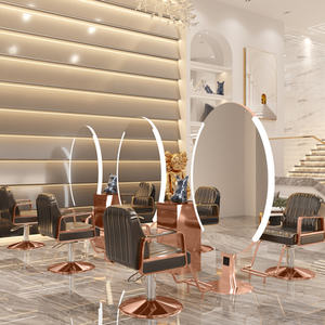 Mobilier de Salon de Coiffure Style Moderne et Luxe Classique, Poste Miroir et Coiffure pour Barbershop - Product Image 2