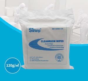 Lingettes découpées au laser de classe 1000 sans poussière 120g 9x9 Polyester 1009D pour salles blanches - Product Image 2